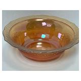 VINTAGE INDIANA Marigold CARNIVAL GLASS BOWL 8