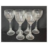 6 Mikasa Park Lane Crystal Hock Wine Glasses Tall