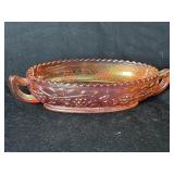 Vintage Imperial Marigold Carnival Glass Relish