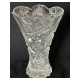 American Brilliant Cut Glass Vase 8'