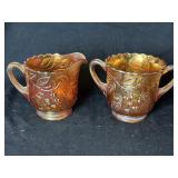 EAPG Millersburg Hanging Cherries Creamer & Sugar
