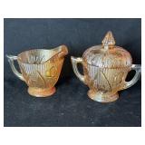 Marigold Iris & Herringbone Creamer & Sugar