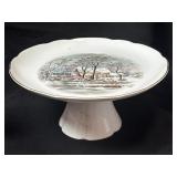 Avon CURRIER & IVES Pedestal Cake Plate-1977 Made