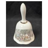 1978 Currier & Ives Winter Scene Porcelain Bell