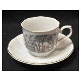 Vintage Currier & Ives winter scene Avon Set of 4