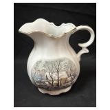 Vintage Currier & Ives winter scene Avon PITCHER