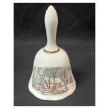 1978 Currier & Ives Winter Scene Porcelain Bell