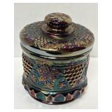 Fenton Carnival Glass Tobacco Jar 7'