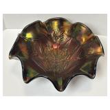 Dugan Amethyst Butterfly & Tulip Carnival Glass
