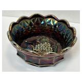 Vintage Carnival Glass Fenton Grape & Leaf Footed
