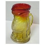 Vtg Kanawha Colonial Man Amberina Glass Pitcher