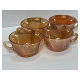 4 NORMANDIE BOUQUET &  LATTICE FEDERAL GLASS