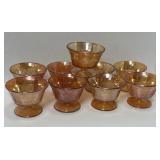 9 NORMANDIE BOUQUET &  LATTICE FEDERAL GLASS