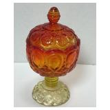 Vintage L.E. Moon & Stars Amberina 8' Candy