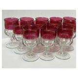 12 Vintage Ruby Cranberry Red Kings Crown
