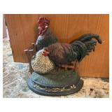 Vintage Cast Iron Rooster Hen Door Stop