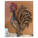Metal rooster wall decor 19'