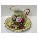 Vintage Enesco Japan Hand Painted Pitcher & Bowl
