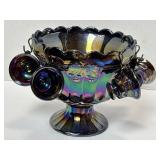 Mosser Cherry & Cable Miniature Punch Bowl & 6