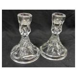 2 Crystal Candle Holders 5'