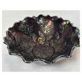 Fenton Holly Design Amethyst Carnival Glass
