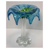 Murano Style Art Glass Vase 9 1/2'