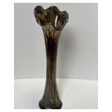 Fenton Carnival Iridescent Glass Vase 15'