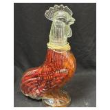 Vintage Glass Rooster Decanter Filled w/ Peppers
