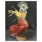 Vintage Glass Rooster Decanter Filled w/ Peppers