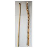 2- Long Handmade Walking Sticks 53" & 53ï¿½"