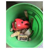Bucket of Rope, Nails, Dowels & Flashlight