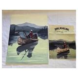 Hand Painted Canoe Lake Scene Copied From Ruger