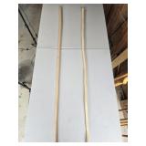 2- Long Handmade Un-finished  Walking Sticks 53"