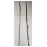 2- Long Handmade Walking Sticks 54ï¿½" & 56"