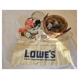 Assorted Threads, Basket & Nail Apron