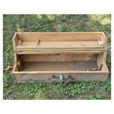 Vintage Handmade Wooden Toolbox 35"L 13:W 11"H