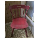 Red Wooden Chair 19"W 30"H