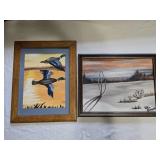 2 Hand Painted Canvases by Debbie Kendall. Ducks