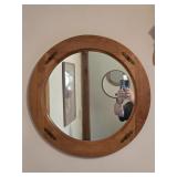 Wood Framed Round Mirror 23ï¿½"