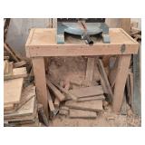 Homemade Wooden Work Table 35"L 14"W 31"H (saw