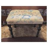Floral Covered Bench 23"L 15"W 19"H