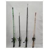 4 Fishing Rods & Reels