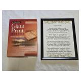Bible & Framed Poem Wall Decor