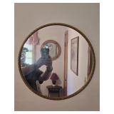 Framed Round Mirror 16"