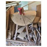 Homemade Wooden Log Table w/ 3ï¿½" Vise. 27"L 23"W