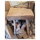 Handmade Wooden Log Work Table 24ï¿½"L 14ï¿½"W 30"T
