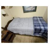 Twin Size Bed w/ Wooden Headboard & Footboard.