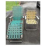 2 Folding Lawn Chairs (Yellow Webbing Is Coming