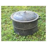 Black Speckled Enamelware Pot