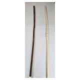 2- Long Handmade Walking Sticks 54" & 53ï¿½"